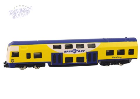 Model Kolekcjonerski Pociąg Żółto-Niebieski 1:48 Metalowy