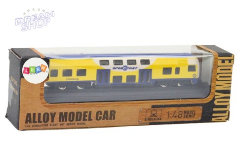 Model Kolekcjonerski Pociąg Żółto-Niebieski 1:48 Metalowy