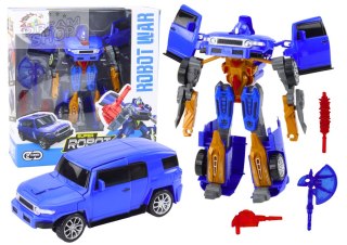 Robot Auto 2w1 Transformacja Akcesoria Broń Niebieski