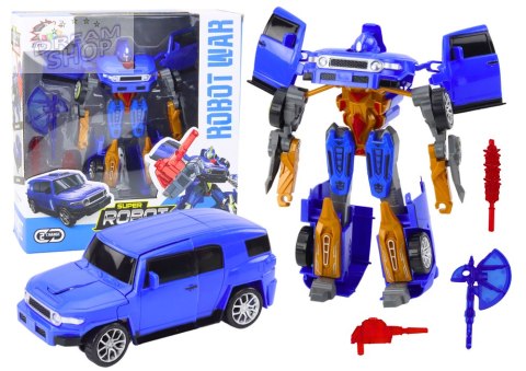 Robot Auto 2w1 Transformacja Akcesoria Broń Niebieski Robot Auto 2w1 Transformacja Akcesoria Broń Niebieski
