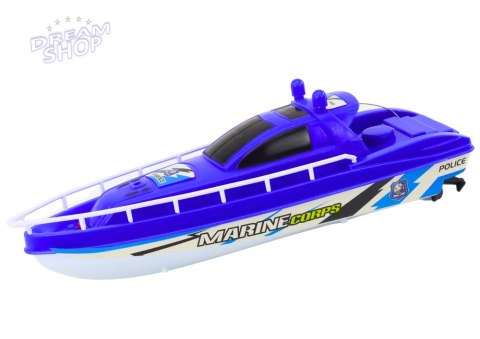Łódź Policyjna Zdalnie Sterowana RC Niebieska Pilot 27MHz Łódź Policyjna Zdalnie Sterowana RC Niebieska Pilot 27MHz