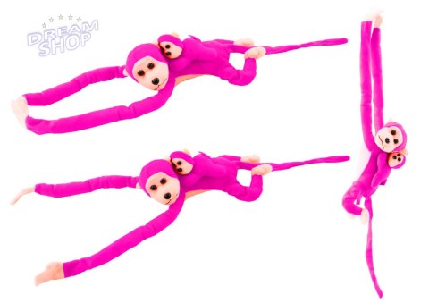Maskotka Pluszowa Małpka z Dzieckiem Ciemno Różowa 90 cm Maskotka Pluszowa Małpka z Dzieckiem Ciemno Różowa 90 cm