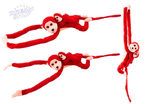 Maskotka Pluszowa Małpka z Dzieckiem Czerwona 70 cm Maskotka Pluszowa Małpka z Dzieckiem Czerwona 70 cm