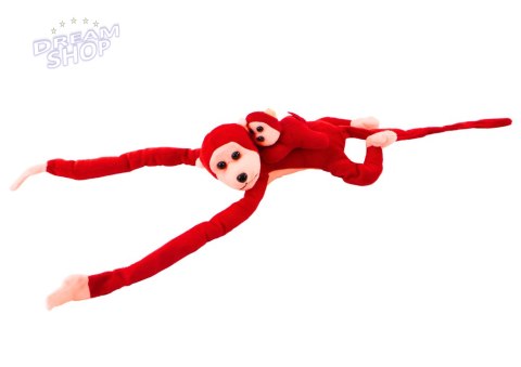 Maskotka Pluszowa Małpka z Dzieckiem Czerwona 70 cm Maskotka Pluszowa Małpka z Dzieckiem Czerwona 70 cm