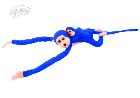 Maskotka Pluszowa Małpka z Dzieckiem Niebieska 70 cm