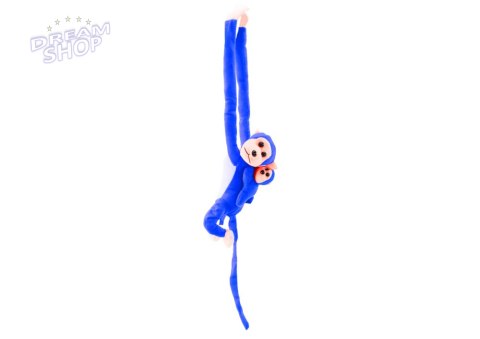 Maskotka Pluszowa Małpka z Dzieckiem Niebieska 70 cm