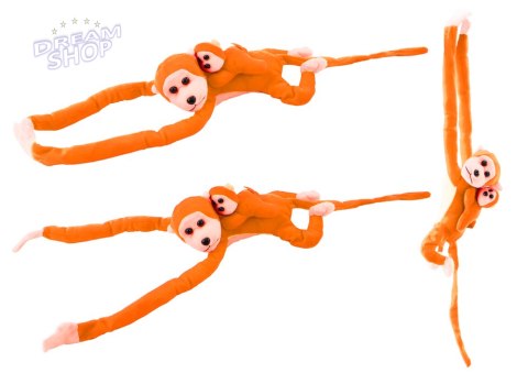 Maskotka Pluszowa Małpka z Dzieckiem Pomarańczowa z Dźwiękiem 70 cm Maskotka Pluszowa Małpka z Dzieckiem Pomarańczowa z Dźwiękiem 70 cm