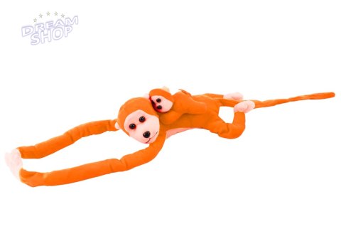 Maskotka Pluszowa Małpka z Dzieckiem Pomarańczowa z Dźwiękiem 70 cm Maskotka Pluszowa Małpka z Dzieckiem Pomarańczowa z Dźwiękiem 70 cm
