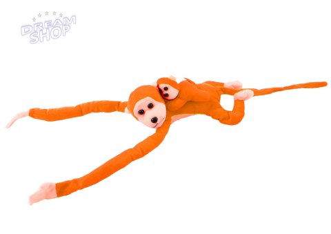 Maskotka Pluszowa Małpka z Dzieckiem Pomarańczowa z Dźwiękiem 70 cm Maskotka Pluszowa Małpka z Dzieckiem Pomarańczowa z Dźwiękiem 70 cm