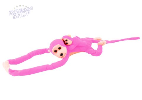 Maskotka Pluszowa Małpka z Dzieckiem Różowa 70 cm