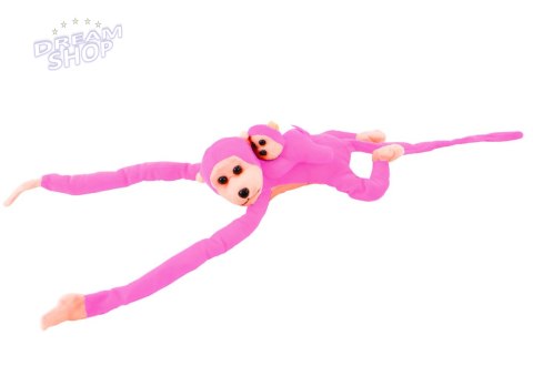Maskotka Pluszowa Małpka z Dzieckiem Różowa 70 cm