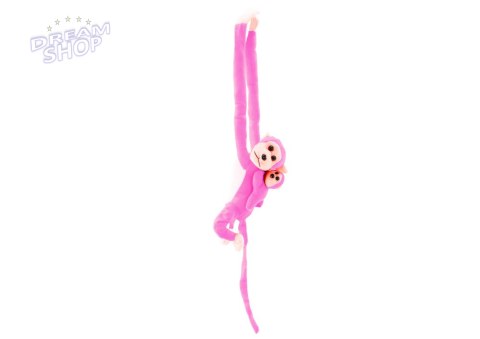 Maskotka Pluszowa Małpka z Dzieckiem Różowa 70 cm