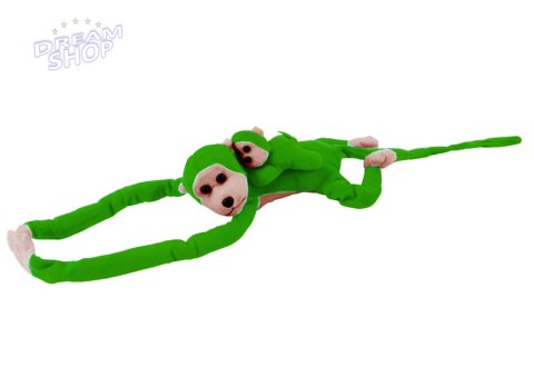 Maskotka Pluszowa Małpka z Dzieckiem Zielona 90 cm