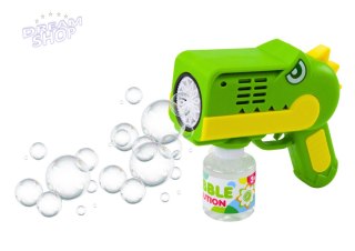 Pistolet Na Bańki Mydlane Światła Dinozaur Zielony
