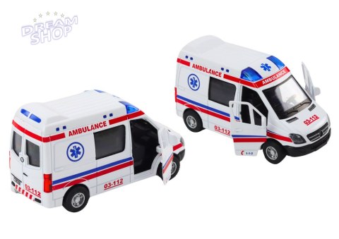 Ambulans Karetka 1:32 Otwierane Drzwi Światła Dźwięki Napęd Biała Ambulans Karetka 1:32 Otwierane Drzwi Światła Dźwięki Napęd Biała