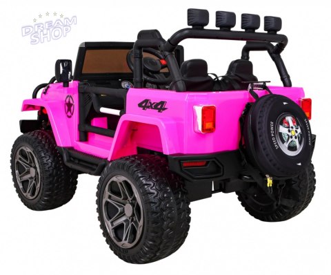 Auto terenowe typu jeep Monster 4x4 dla dzieci Różowy + Pilot + Regulacja siedzenia + Wolny Start + MP3 LED + Bagażnik + Plecak Auto terenowe typu jeep Monster 4x4 dla dzieci Różowy + Pilot + Regulacja siedzenia + Wolny Start + MP3 LED + Bagażnik + Plecak