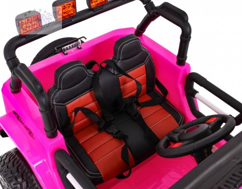 Auto terenowe typu jeep Monster 4x4 dla dzieci Różowy + Pilot + Regulacja siedzenia + Wolny Start + MP3 LED + Bagażnik + Plecak Auto terenowe typu jeep Monster 4x4 dla dzieci Różowy + Pilot + Regulacja siedzenia + Wolny Start + MP3 LED + Bagażnik + Plecak