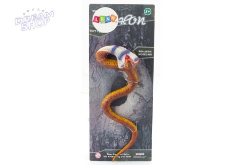Figurka Wąż Cobra Realistyczny Guma Termoplastyczna Brązowy