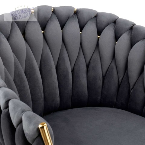 Krzesło plecione COFTON gold Velvet grafitowy Krzesło plecione COFTON gold Velvet grafitowy