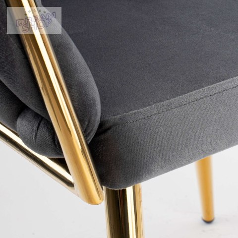 Krzesło plecione COFTON gold Velvet grafitowy Krzesło plecione COFTON gold Velvet grafitowy