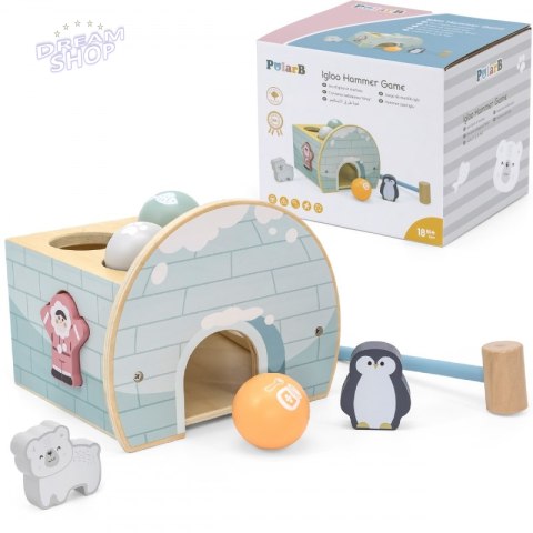 VIGA PolarB Drewniany Przebijak Igloo z Młoteczkiem Figurkami i Sorterem VIGA PolarB Drewniany Przebijak Igloo z Młoteczkiem Figurkami i Sorterem