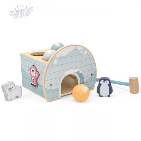 VIGA PolarB Drewniany Przebijak Igloo z Młoteczkiem Figurkami i Sorterem VIGA PolarB Drewniany Przebijak Igloo z Młoteczkiem Figurkami i Sorterem