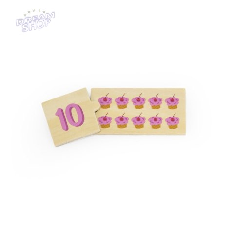 VIGA Zestaw Drewniane Puzzle Dopasuj Liczby Układanka Montessori