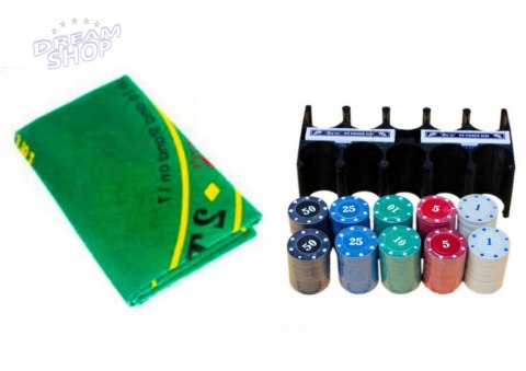 Zestaw Do Gry W Pokera 2 Talie Kart Żetony Plansza Do Gry Zestaw Do Gry W Pokera 2 Talie Kart Żetony Plansza Do Gry