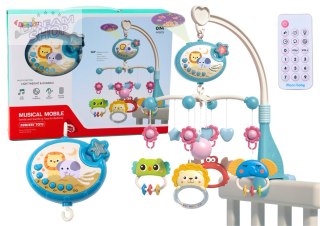 Karuzela Do Łóżeczka Projektor Pozytywka Lampka 400 Kołysanek Niebieska