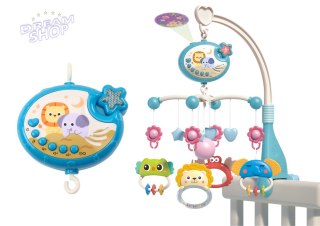 Karuzela Do Łóżeczka Projektor Pozytywka Lampka 400 Kołysanek Niebieska