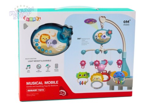 Karuzela Do Łóżeczka Projektor Pozytywka Lampka 400 Kołysanek Niebieska