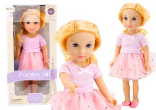Lalka W Sukience Z Tiulem Różowa Blond Włosy 18'