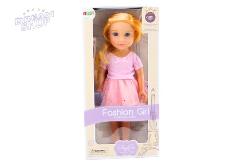Lalka W Sukience Z Tiulem Różowa Blond Włosy 18' Lalka W Sukience Z Tiulem Różowa Blond Włosy 18'