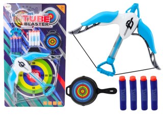 Łuk Strzelecki Z Tarczą Miękkie Strzałki 8 sztuk Biało-Niebieski