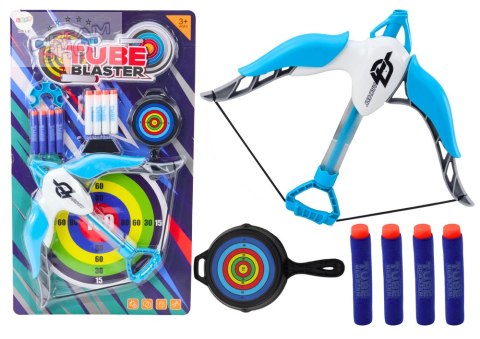 Łuk Strzelecki Z Tarczą Miękkie Strzałki 8 sztuk Biało-Niebieski