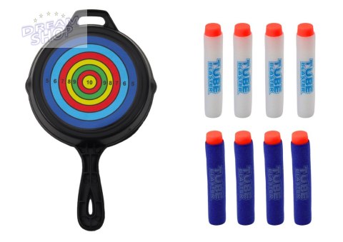 Łuk Strzelecki Z Tarczą Miękkie Strzałki 8 sztuk Biało-Niebieski