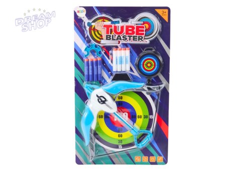 Łuk Strzelecki Z Tarczą Miękkie Strzałki 8 sztuk Biało-Niebieski