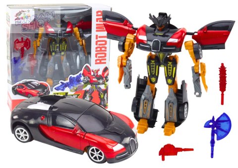Robot Auto 2w1 Transformacja Akcesoria Broń Czerwony Robot Auto 2w1 Transformacja Akcesoria Broń Czerwony