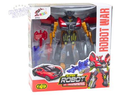 Robot Auto 2w1 Transformacja Akcesoria Broń Czerwony Robot Auto 2w1 Transformacja Akcesoria Broń Czerwony