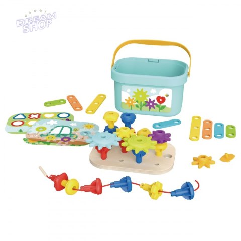 TOOKY TOY Układanka Montessori Kołki w Pudełku Stosy Nawlekanka TOOKY TOY Układanka Montessori Kołki w Pudełku Stosy Nawlekanka