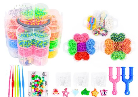 Zestaw Gumek Do Tworzenia Bransoletek DIY 4500 El Zestaw Gumek Do Tworzenia Bransoletek DIY 4500 El