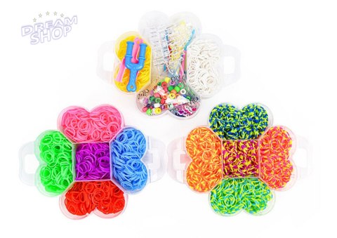 Zestaw Gumek Do Tworzenia Bransoletek DIY 4500 El Zestaw Gumek Do Tworzenia Bransoletek DIY 4500 El