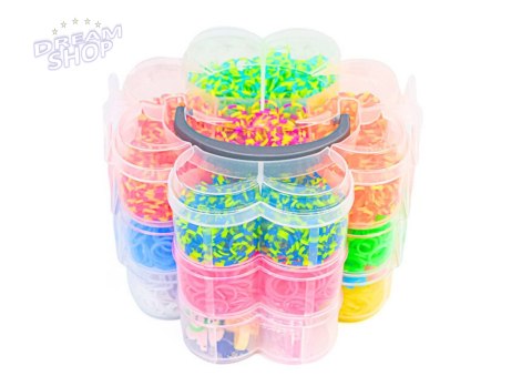 Zestaw Gumek Do Tworzenia Bransoletek DIY 4500 El Zestaw Gumek Do Tworzenia Bransoletek DIY 4500 El