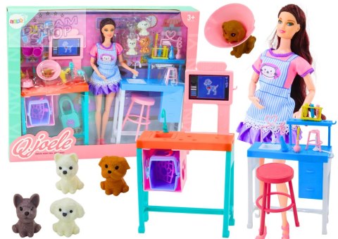 Zestaw Lalka Weterynarz Gabinet Pielęgnacyjny Meble Akcesoria Zwierzaki