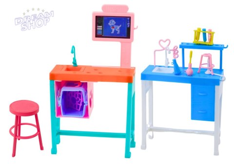 Zestaw Lalka Weterynarz Gabinet Pielęgnacyjny Meble Akcesoria Zwierzaki