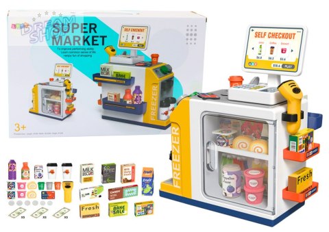 Zestaw Supermarket Kasa Fiskalna Skaner Światła I Dźwięki