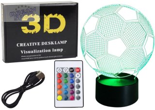 Lampka Bezprzewodowa Statuetka Piłka 3D LED Pilot