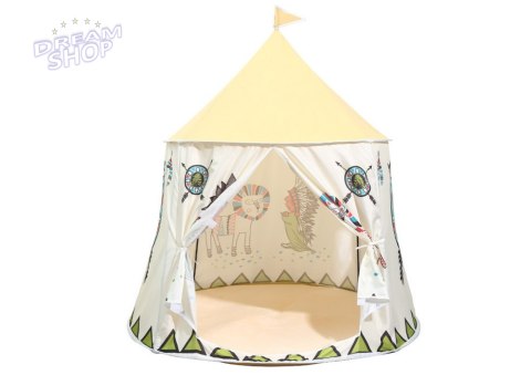 Namiot Indiański Tipi Dla Dzieci Beżowy 125 Cm Namiot Indiański Tipi Dla Dzieci Beżowy 125 Cm