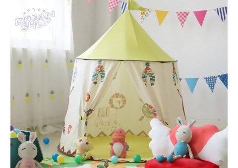 Namiot Indiański Tipi Dla Dzieci Beżowy 125 Cm Namiot Indiański Tipi Dla Dzieci Beżowy 125 Cm
