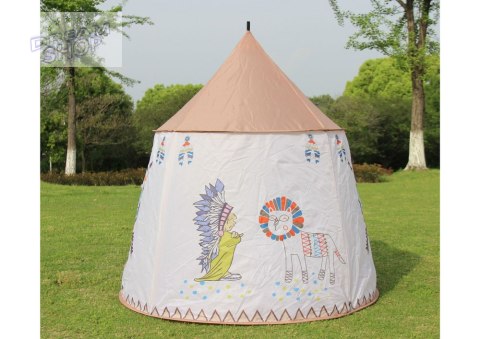 Namiot Indiański Tipi Dla Dzieci Beżowy 125 Cm Namiot Indiański Tipi Dla Dzieci Beżowy 125 Cm